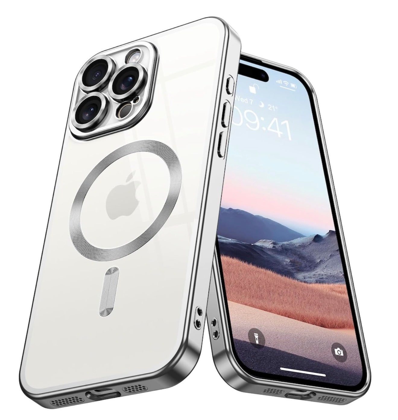 Husa iPhone 15 Pro,MagSafe si protectie pentru lentile,Argintiu+alte culori