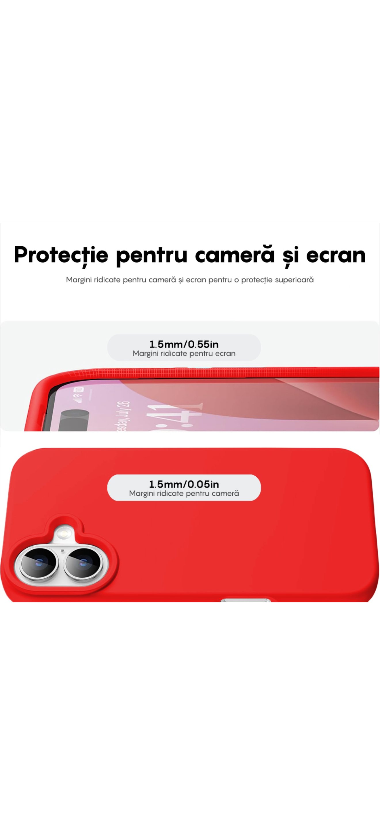 Husa iPhone 17, Silicon, Microfibra in Interior,Rosu + diverse culori