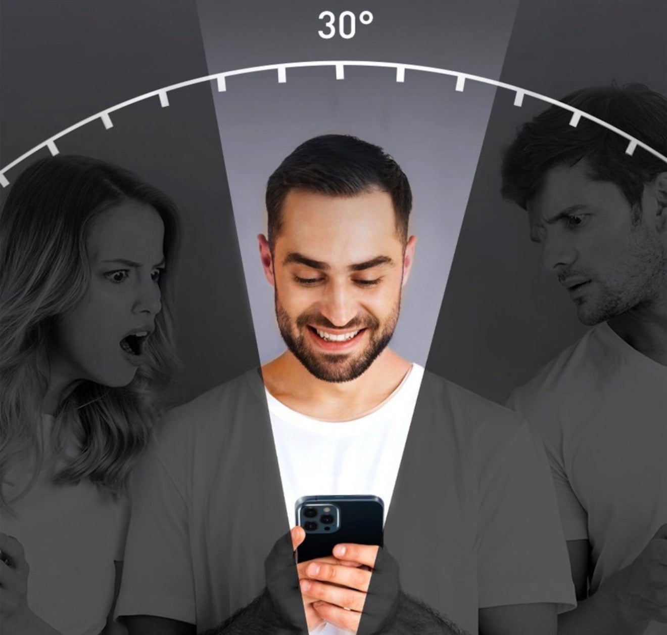 Folie de protectie din Silicon TPU, textură mată, iPhone 16  , PRIVACY.