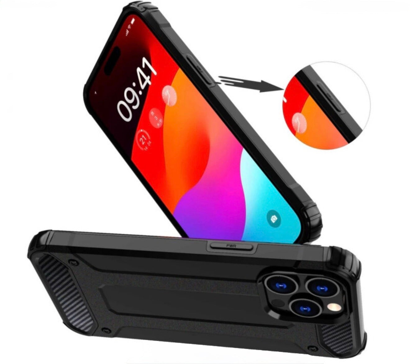 Husa Hybrid Antisoc , iPhone 16 Pro ,Negru +alte culori