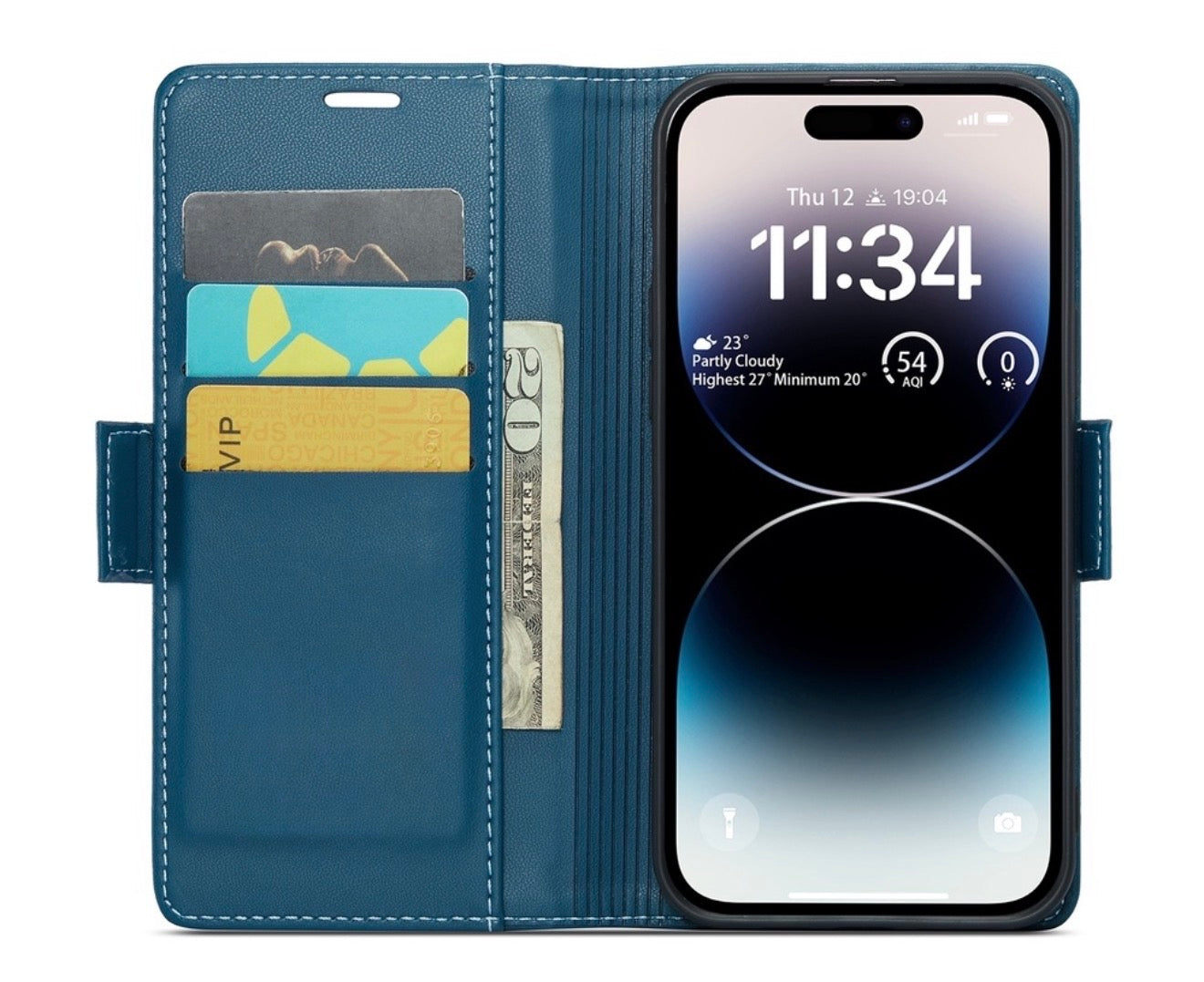 Husa iPhone 15 Pro ,piele Ecologica, tip portofel cu buzunare, inchidere magnetica.Diverse Culori