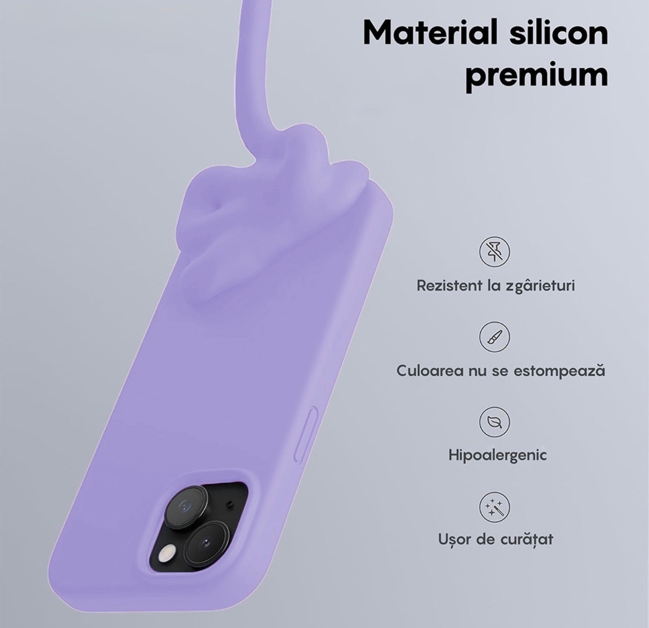Husa iPhone 13, Silicon, Microfibra in Interior,Mov + diverse culori