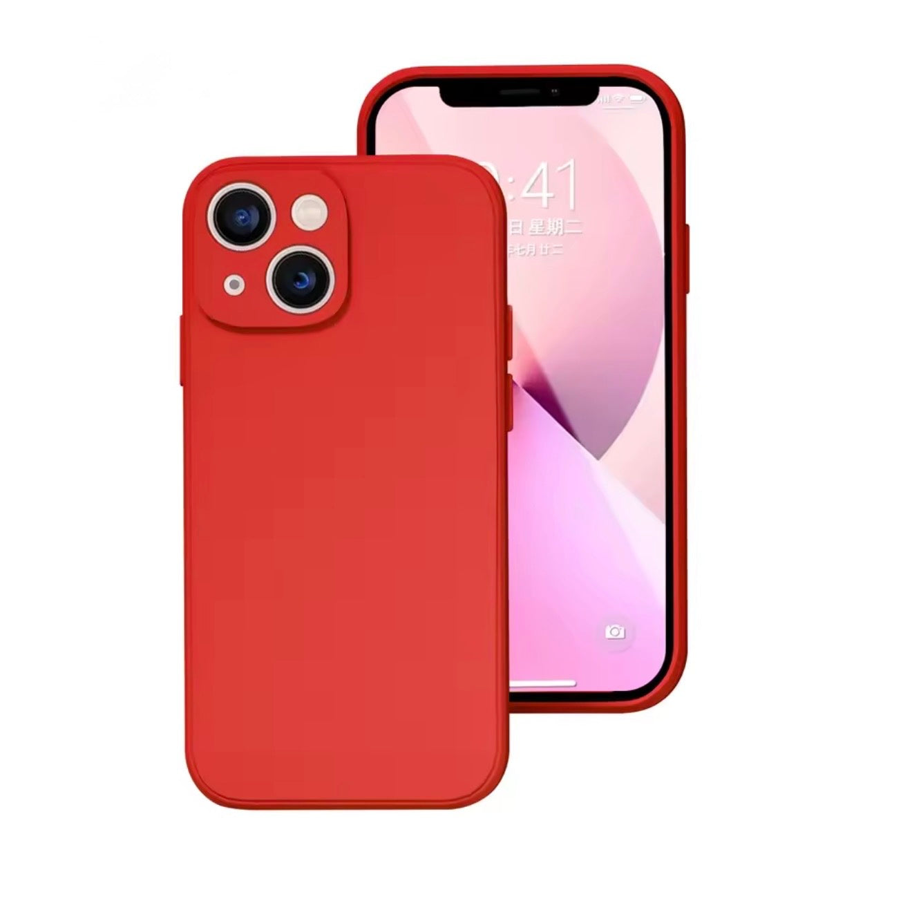 Husa iPhone 14 Plus , Silicon, Microfibra in Interior,Rosu + diverse culori