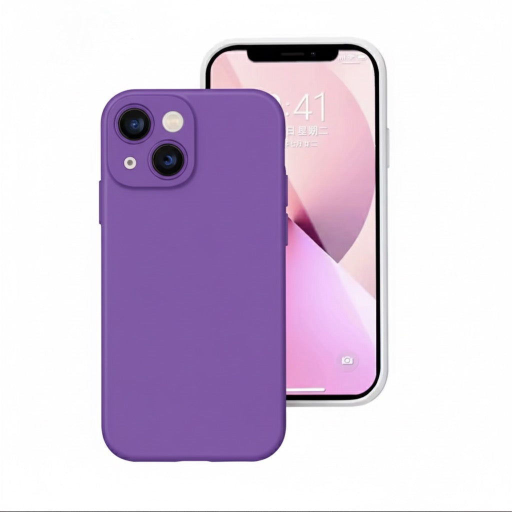 Husa iPhone 13, Silicon, Microfibra in Interior,Mov + diverse culori