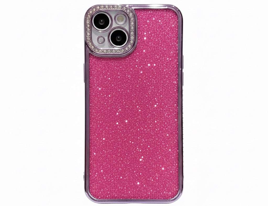 Husa iPhone 14 ,Sclipici,strasuri si pietre pe margini, Argintiu +alte culori