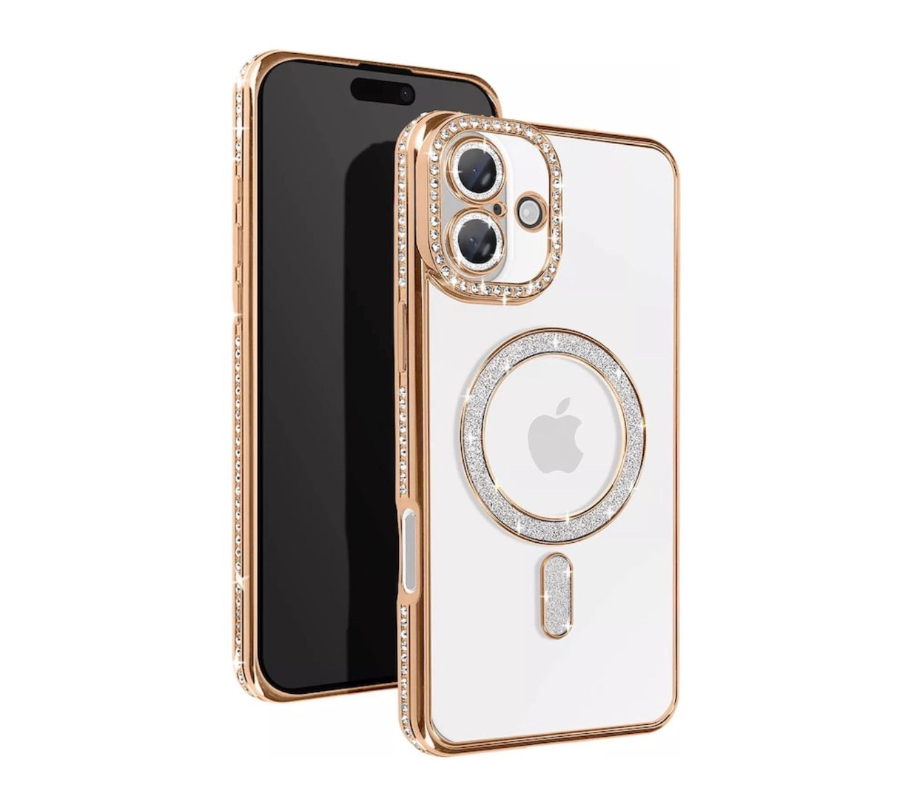 Husa iPhone 16 Plus MagSafe,Sclipici,strasuri si Pietre,Roz+alte culori