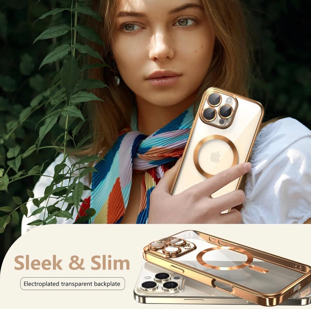 Husa iPhone 15 Pro ,MagSafe si protectie pentru lentile,Auriu+alte culori