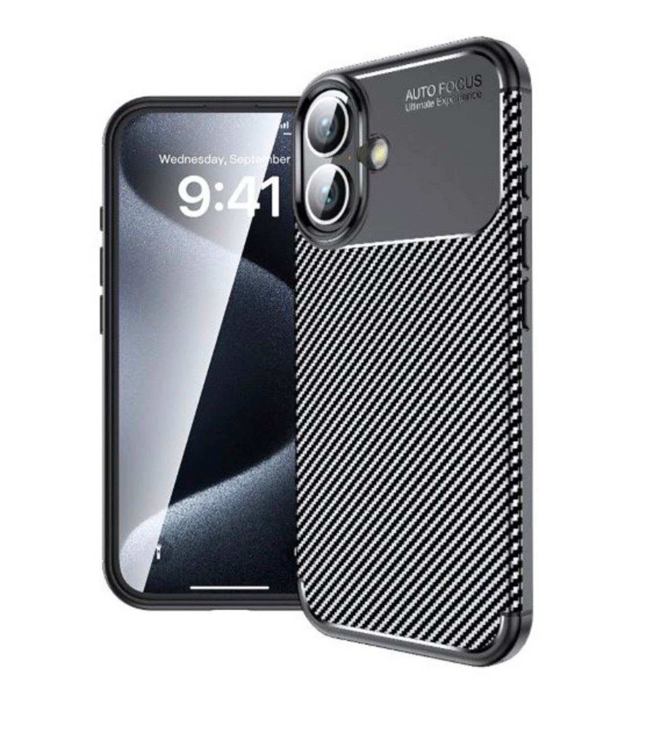 Husa iPhone 17, Silicon , Textura Carbon - AutoFocus ,Antisoc