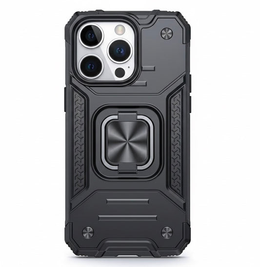 Husa iPhone 14 Pro ,cu inel rotativ 360,Hybrid Armor Antisoc,Negru