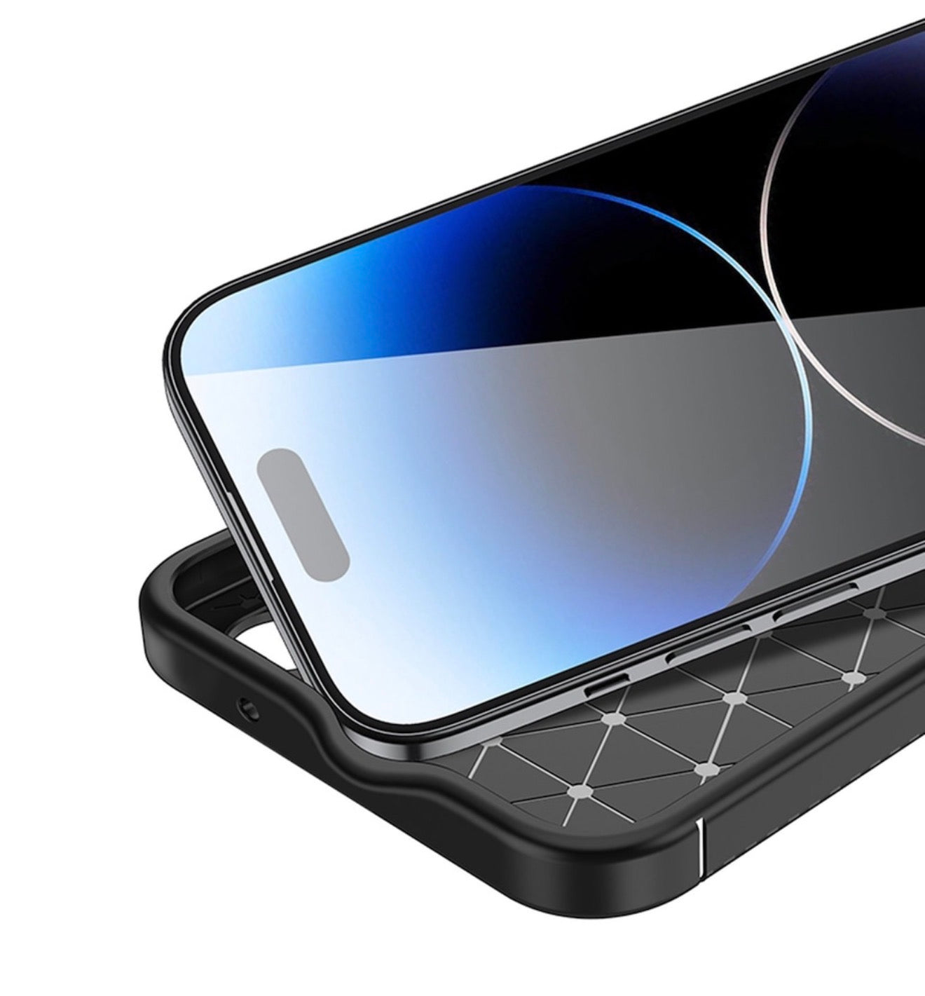 Husa iPhone 16 Pro Silicon CarbonFiber ,Antisoc, negru