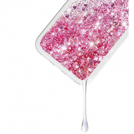 Husa iPhone 14 Plus, cu Lichid si Sclipici,Roz