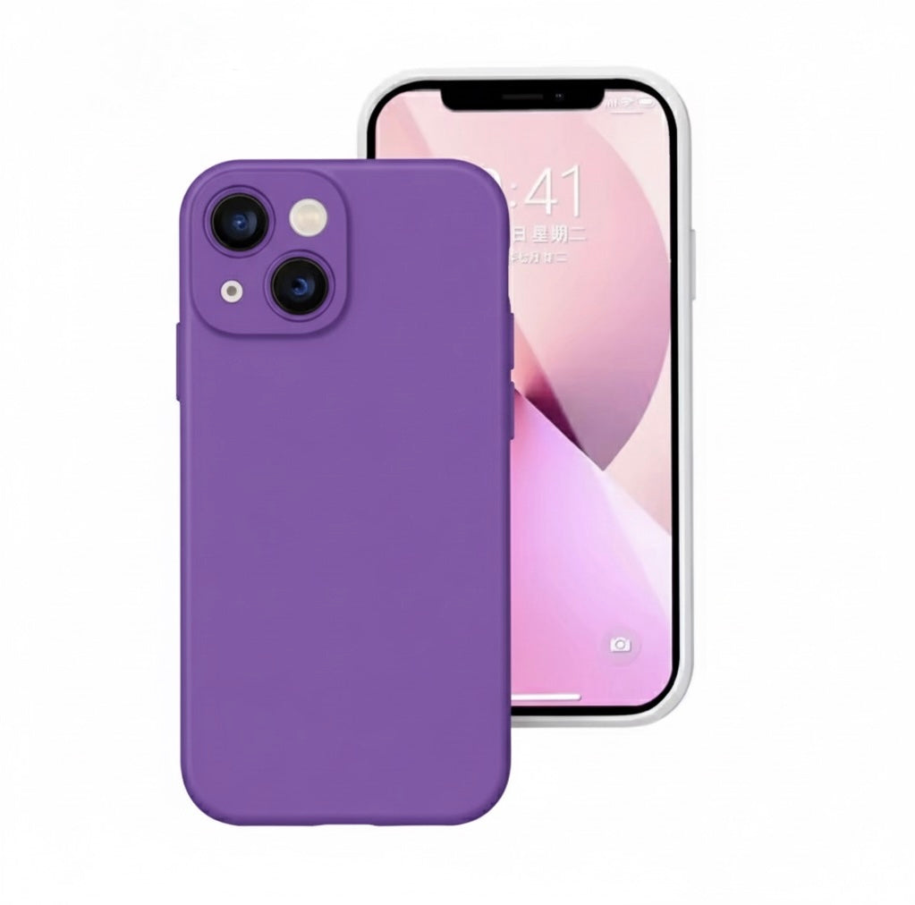 Husa iPhone 13, Silicon, Microfibra in Interior,Mov + diverse culori