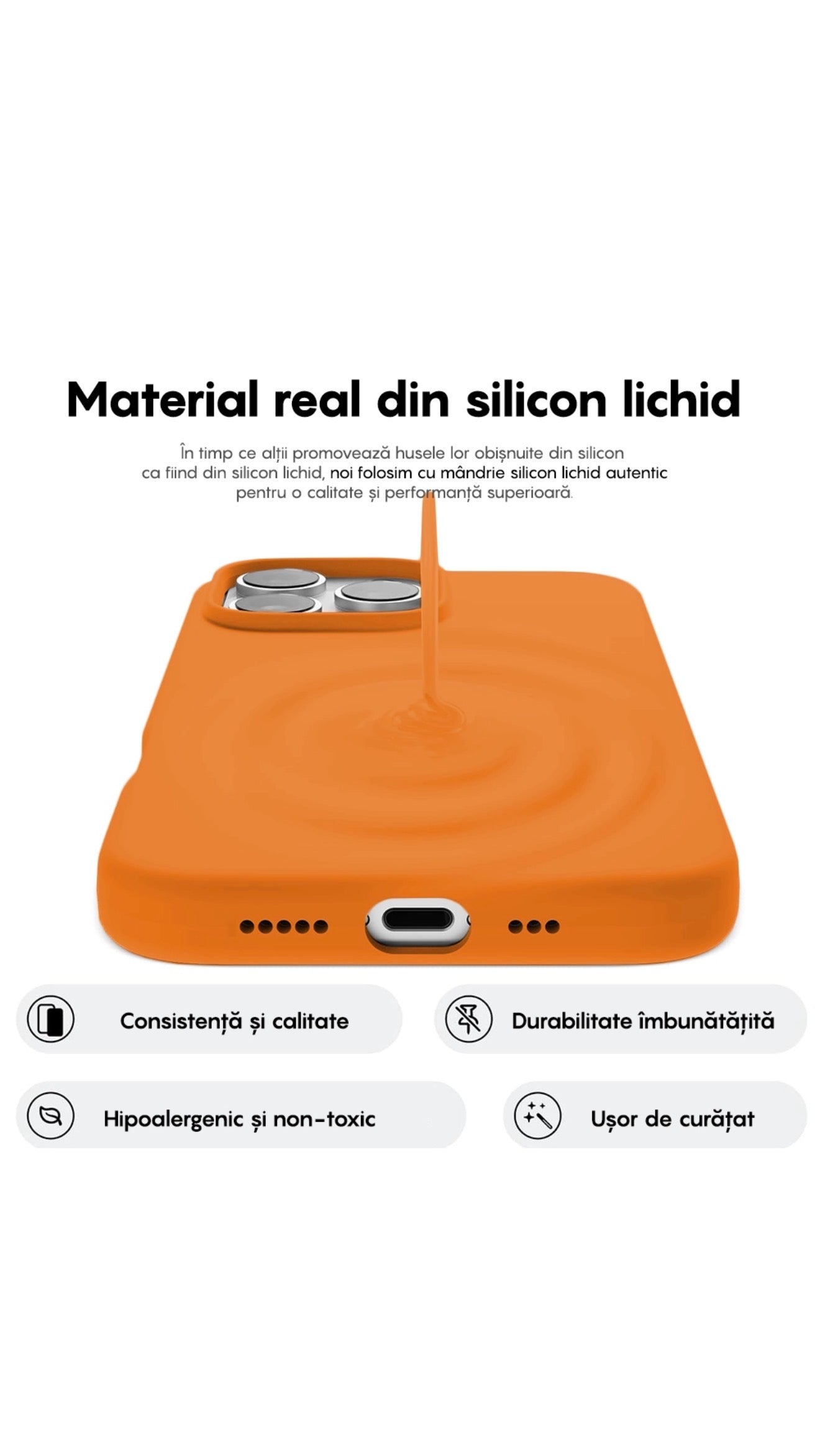 Husa Silicon iPhone 15 Pro ,Mag Safe Compatible, Albastru + diverse culori