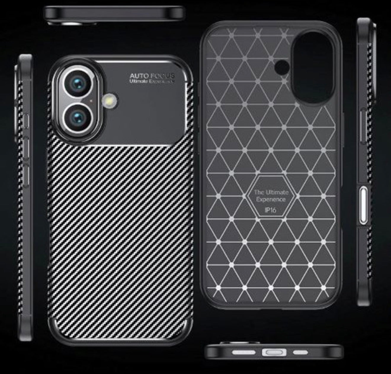 Husa iPhone 17, Silicon , Textura Carbon - AutoFocus ,Antisoc