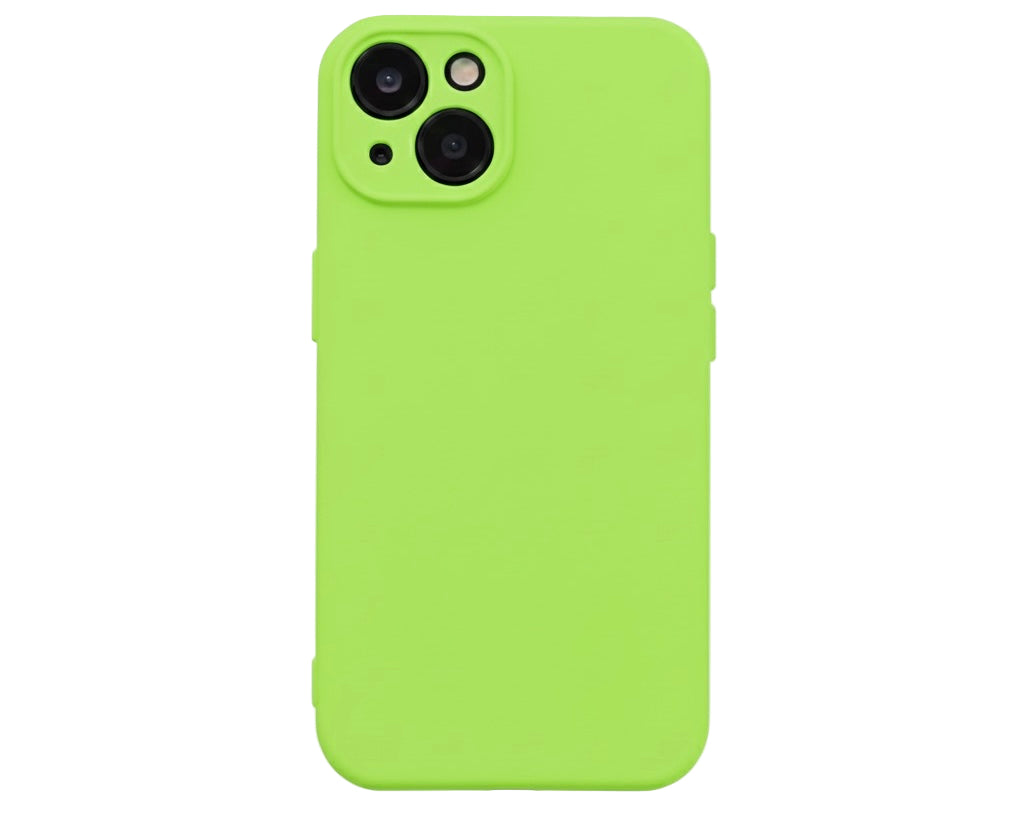 Husa iPhone 14 Plus, Silicon, Microfibra in Interior,Verde Neon + diverse culori