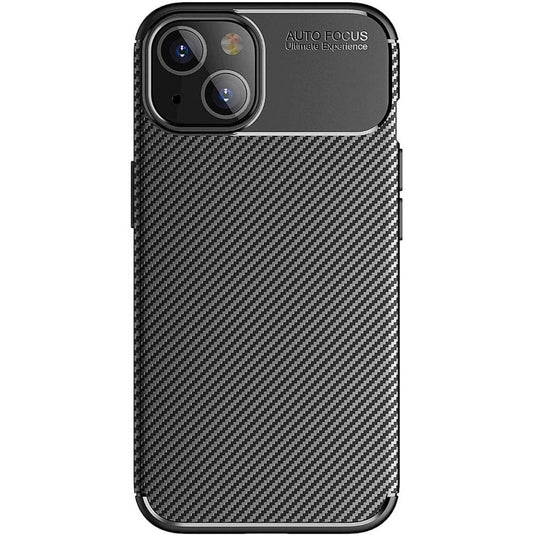 Husa iPhone 14  , Silicon CarbonFiber ,Antisoc, negru