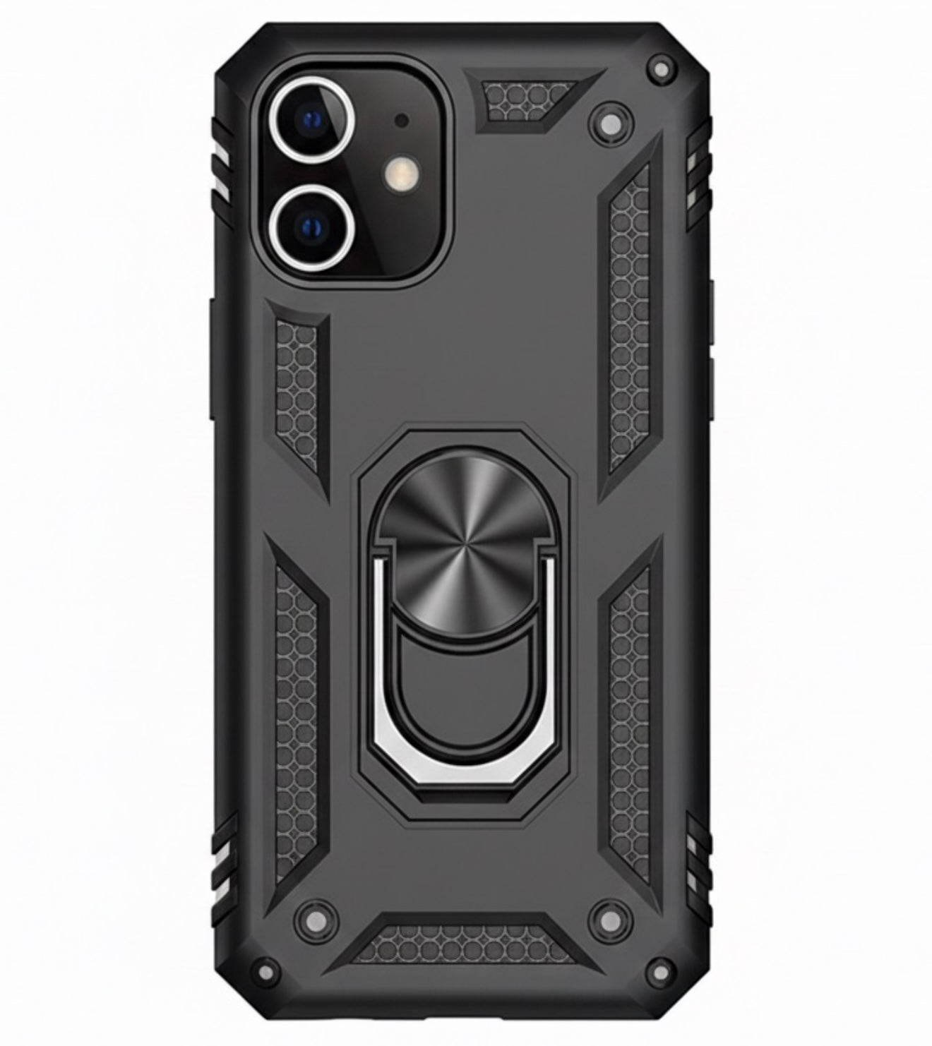 Husa iPhone 12 ,cu inel rotativ 360,Hybrid Armor Antisoc,Negru