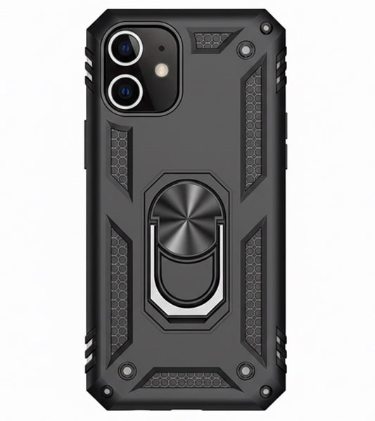 Husa iPhone 12 ,cu inel rotativ 360,Hybrid Armor Antisoc,Negru