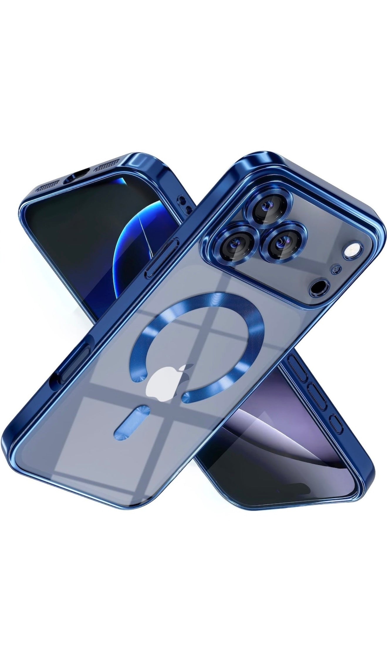 Husa iPhone 17 Pro ,MagSafe,Protectie Camera ,Transparenta cu Margini metalizate Roz + alte culorile