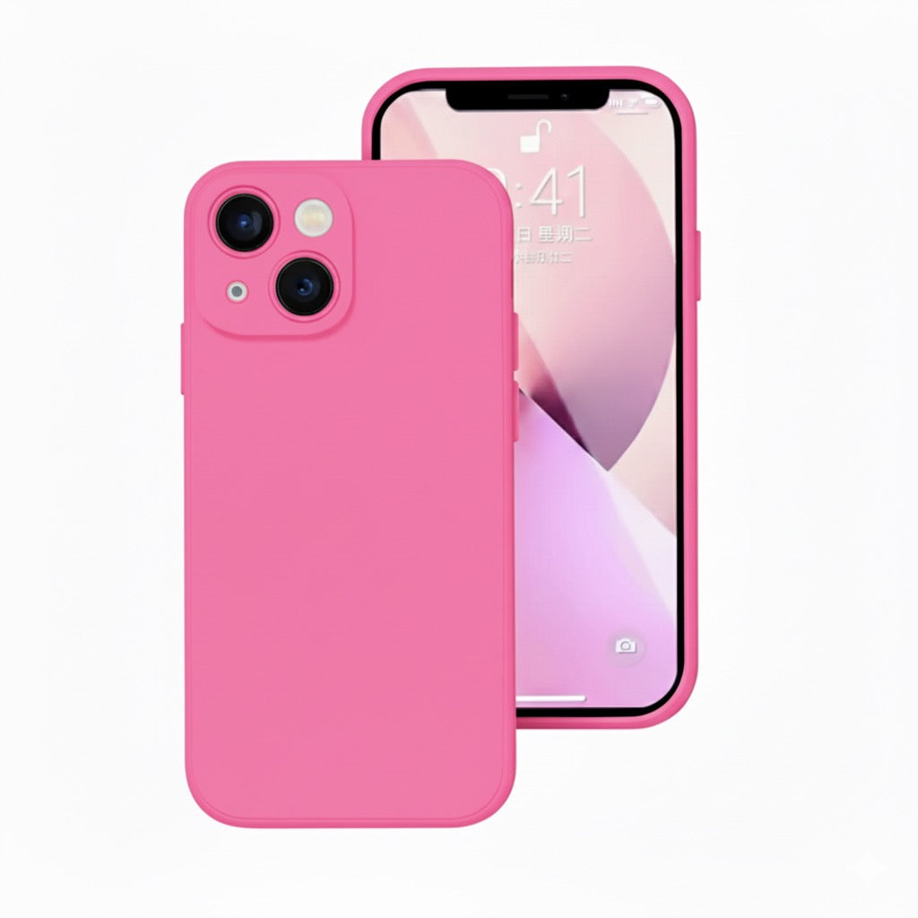 Husa iPhone 14 Plus, Silicon, Microfibra in Interior,Verde Neon + diverse culori