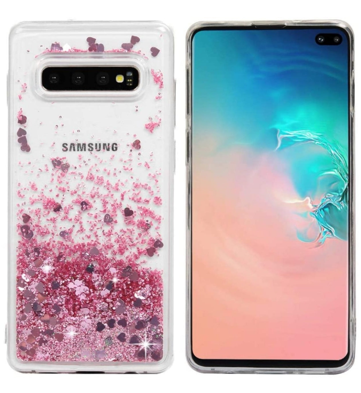 Husa Samsung Galaxy S10 Plus , cu Lichid si Sclipici,Roz