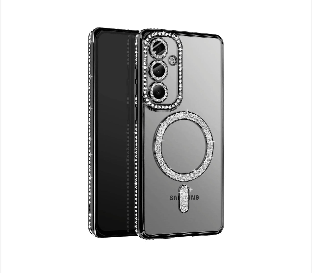 Husa Samsung Galaxy S24 Plus ,MagSafe,Sclipici,strasuri si Pietre,Roz+alte culori