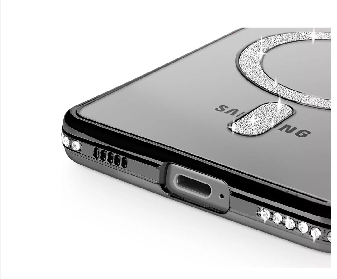 Husa Samsung Galaxy S24 Plus ,MagSafe,Sclipici,strasuri si Pietre,Roz+alte culori