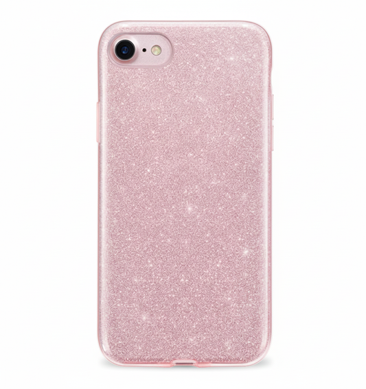 Husa iPhone 7/8/SE ,silicon,cu sclipici Roz +alte culori