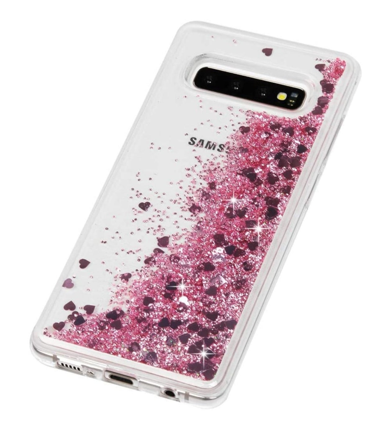 Husa Samsung Galaxy S10 Plus , cu Lichid si Sclipici,Roz