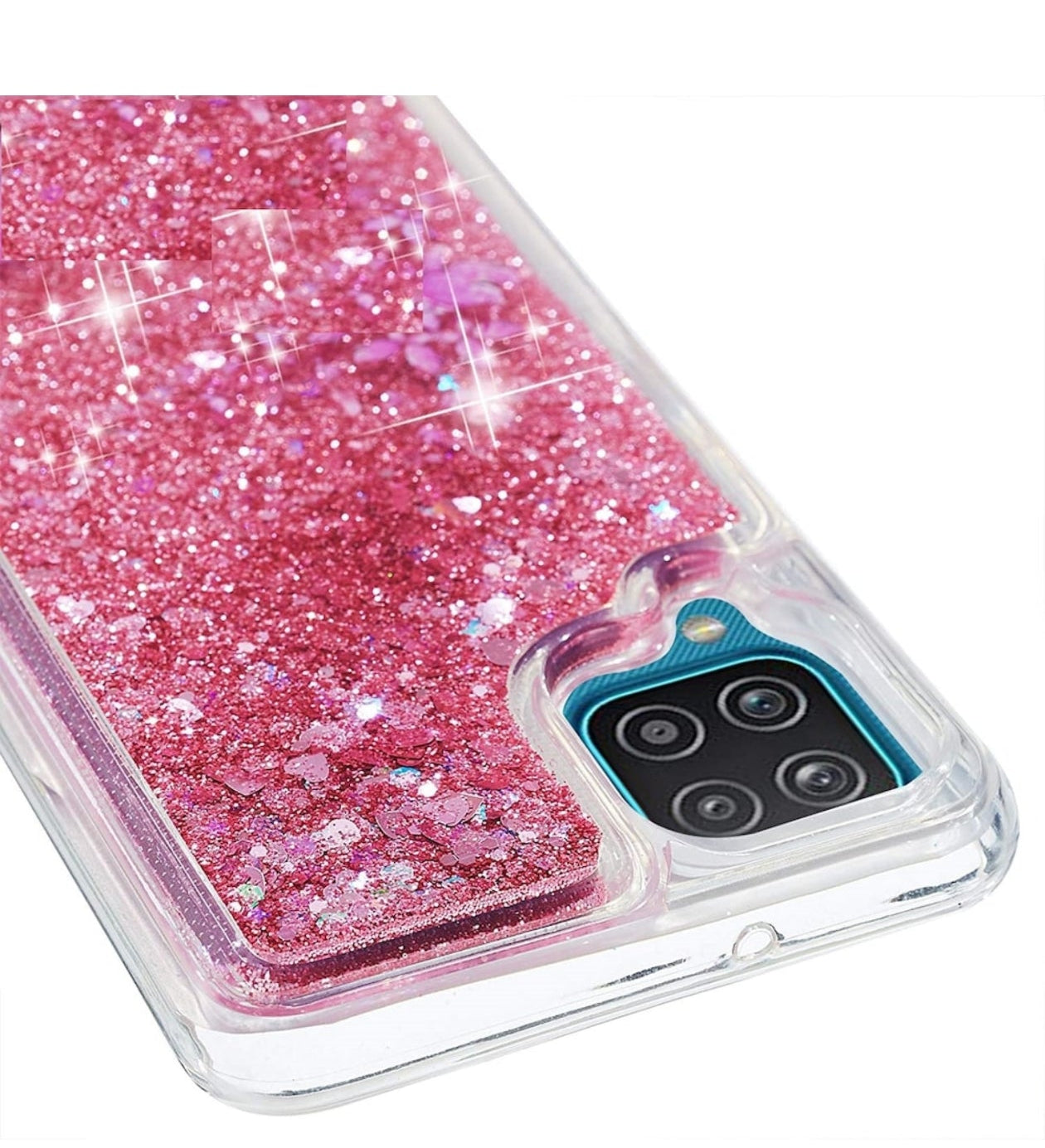 Husa Samsung Galaxy A12, cu Apa si Sclipici, Roz