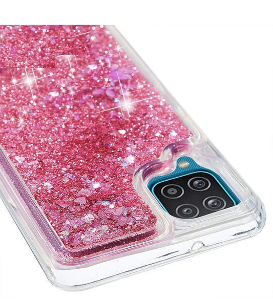 Husa Samsung Galaxy A12, cu Apa si Sclipici, Roz