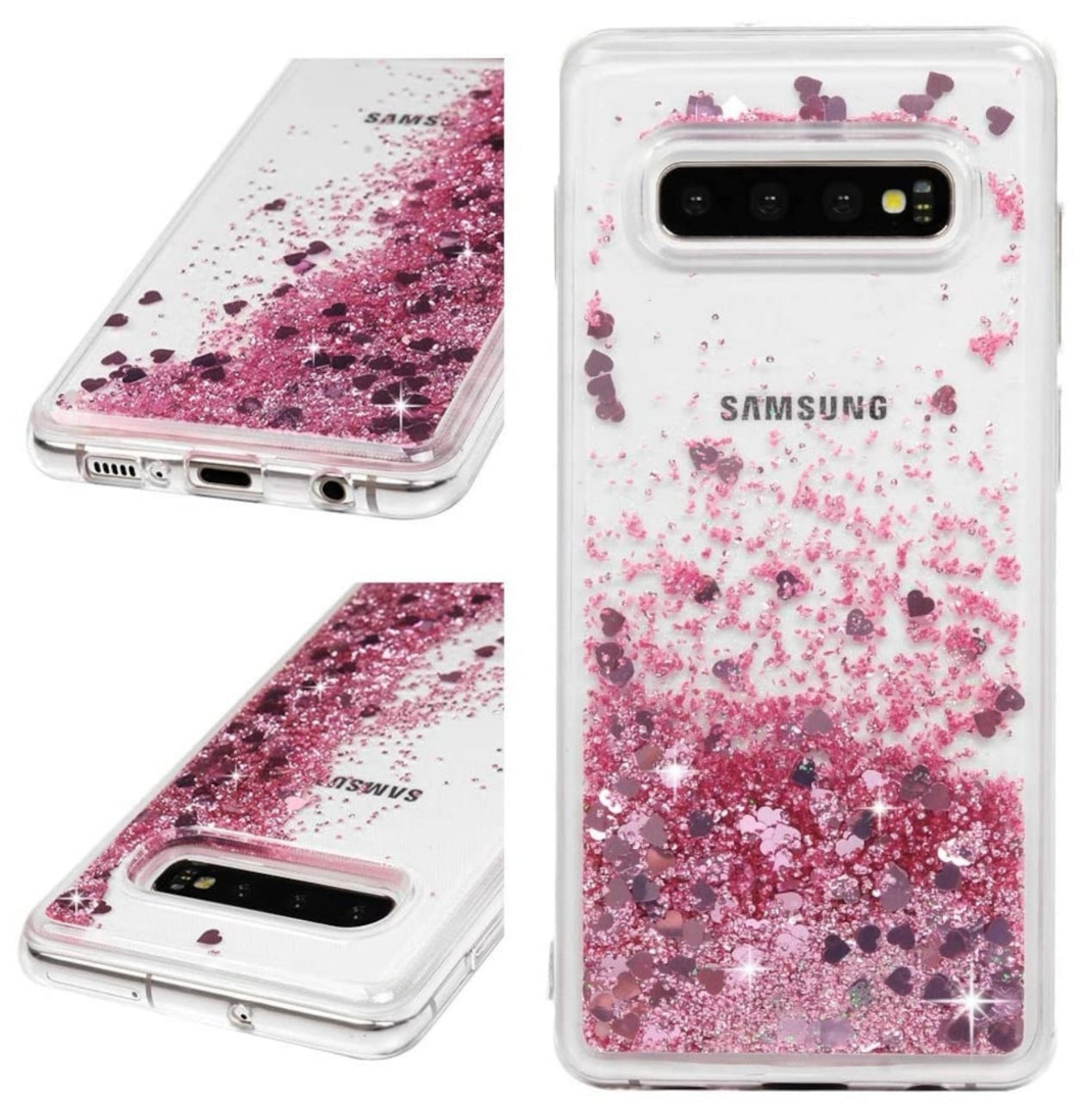 Husa Samsung Galaxy S10 Plus , cu Lichid si Sclipici,Roz