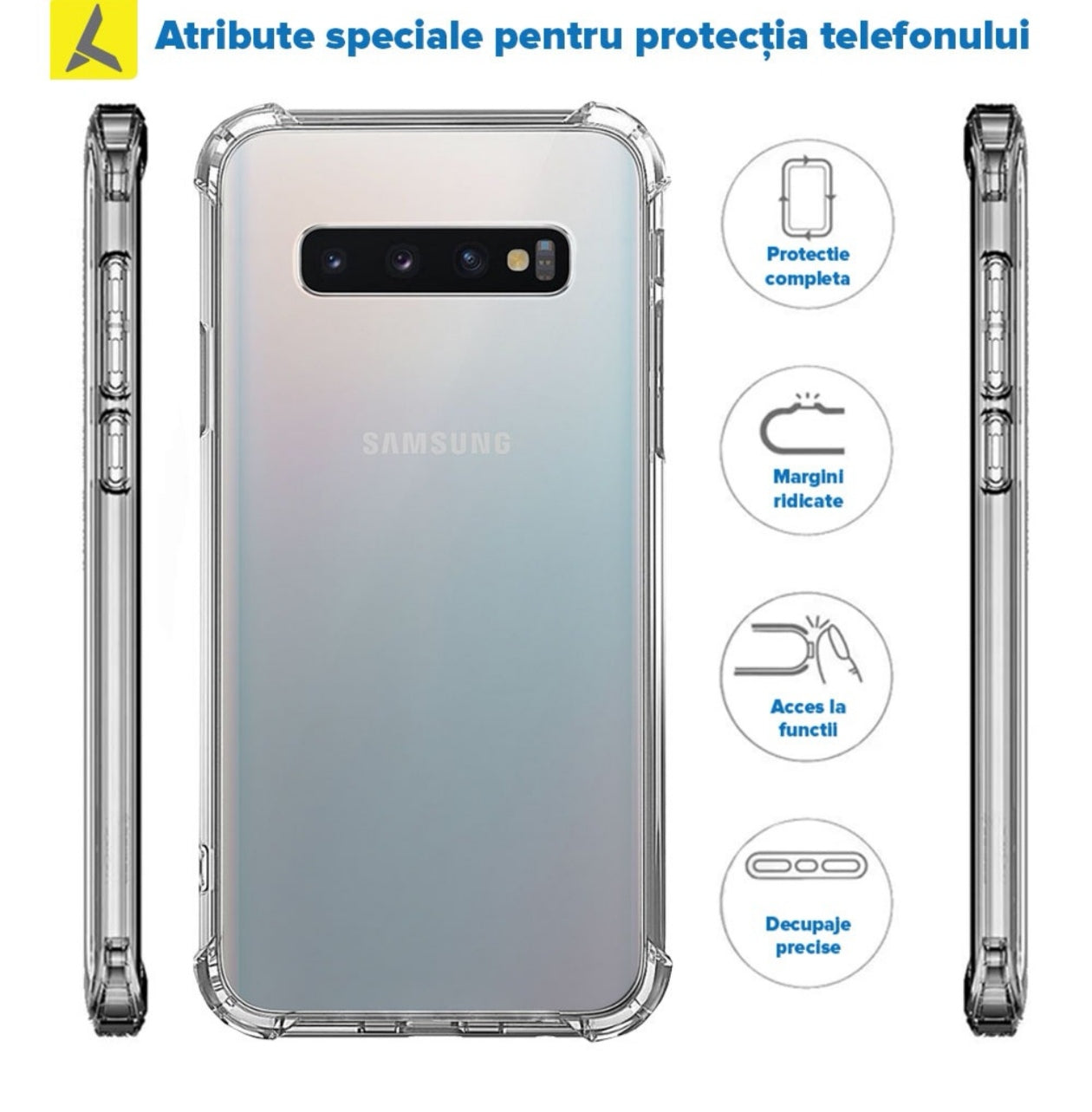 Husa Samsung Galaxy S10  ,Antisoc din Silicon Transparent
