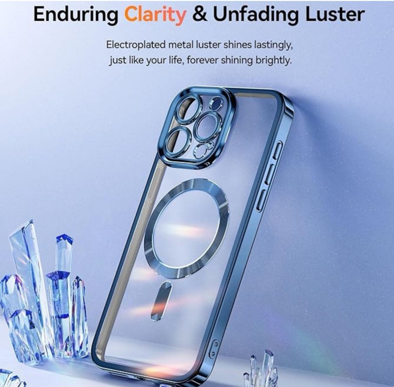 Husa iPhone 16 Pro Max,MagSafe si protectie pentru lentile,Albastru