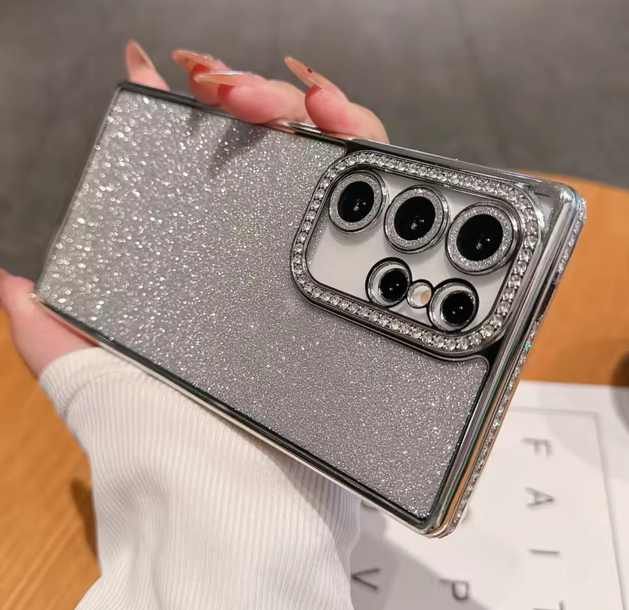 Husa Samsung Galaxy S25 Ultra ,Sclipici,strasuri si pietre pe margini, Auriu+alte culori