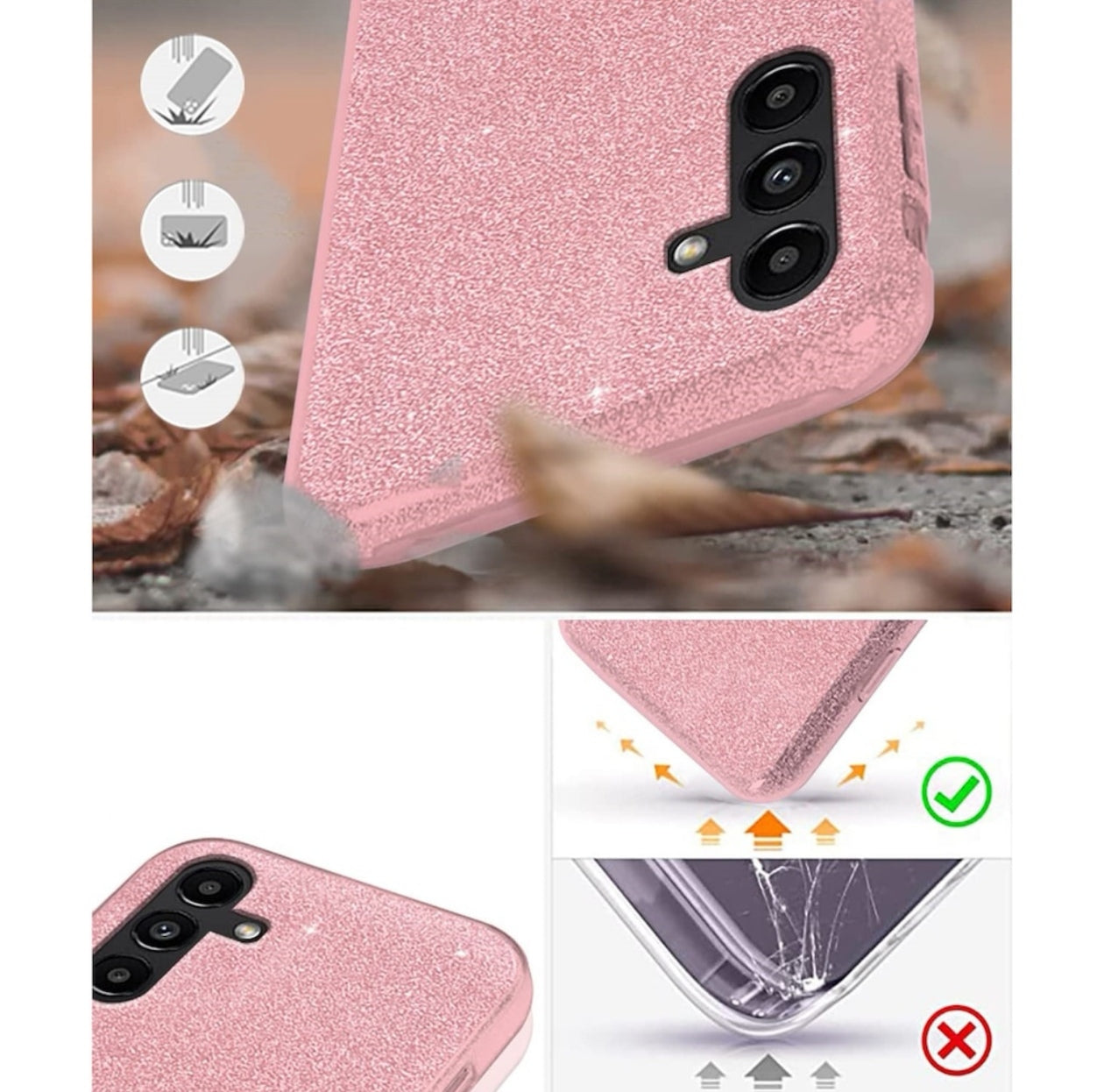 Husa Samsung Galaxy S21 Plus ,silicon,cu sclipici Roz+alte culori