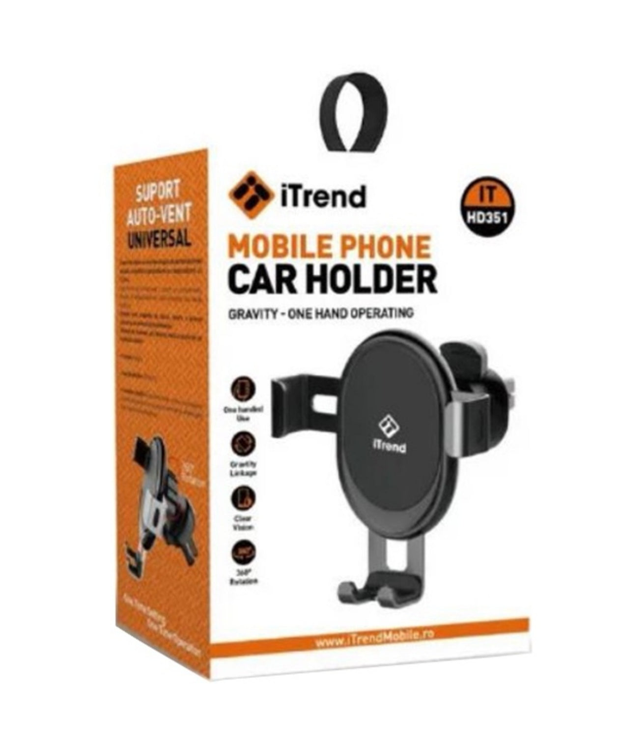 Suport Auto pentru Ventilatie, iTrend HD351, Rotativ, Fixare cu cleme automate, Negru