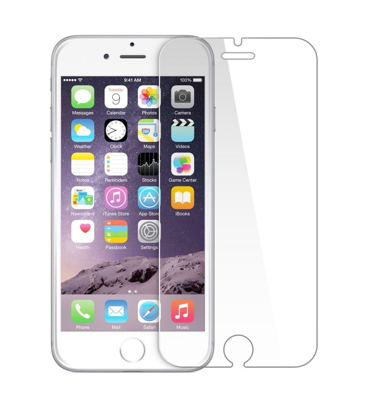 Folie de protecție din sticlă iPhone 7/8/SE. Folia nu acopera tot ecranul