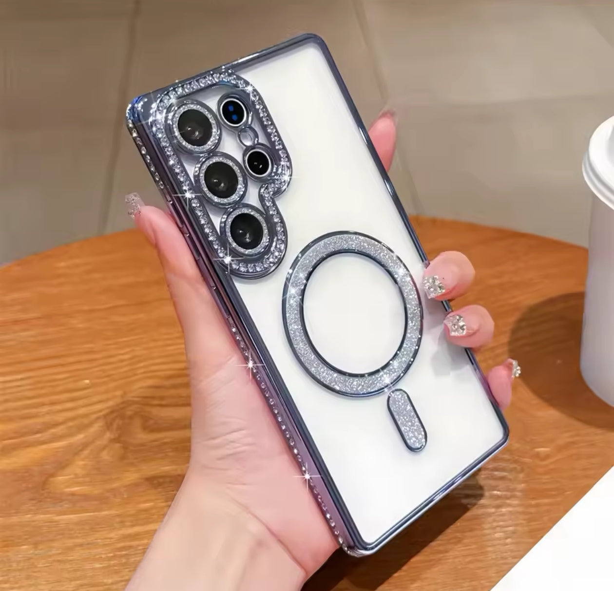 Husa Samsung Galaxy S24 Ultra ,MagSafe,Sclipici,strasuri si Pietre,Albastru +alte culori