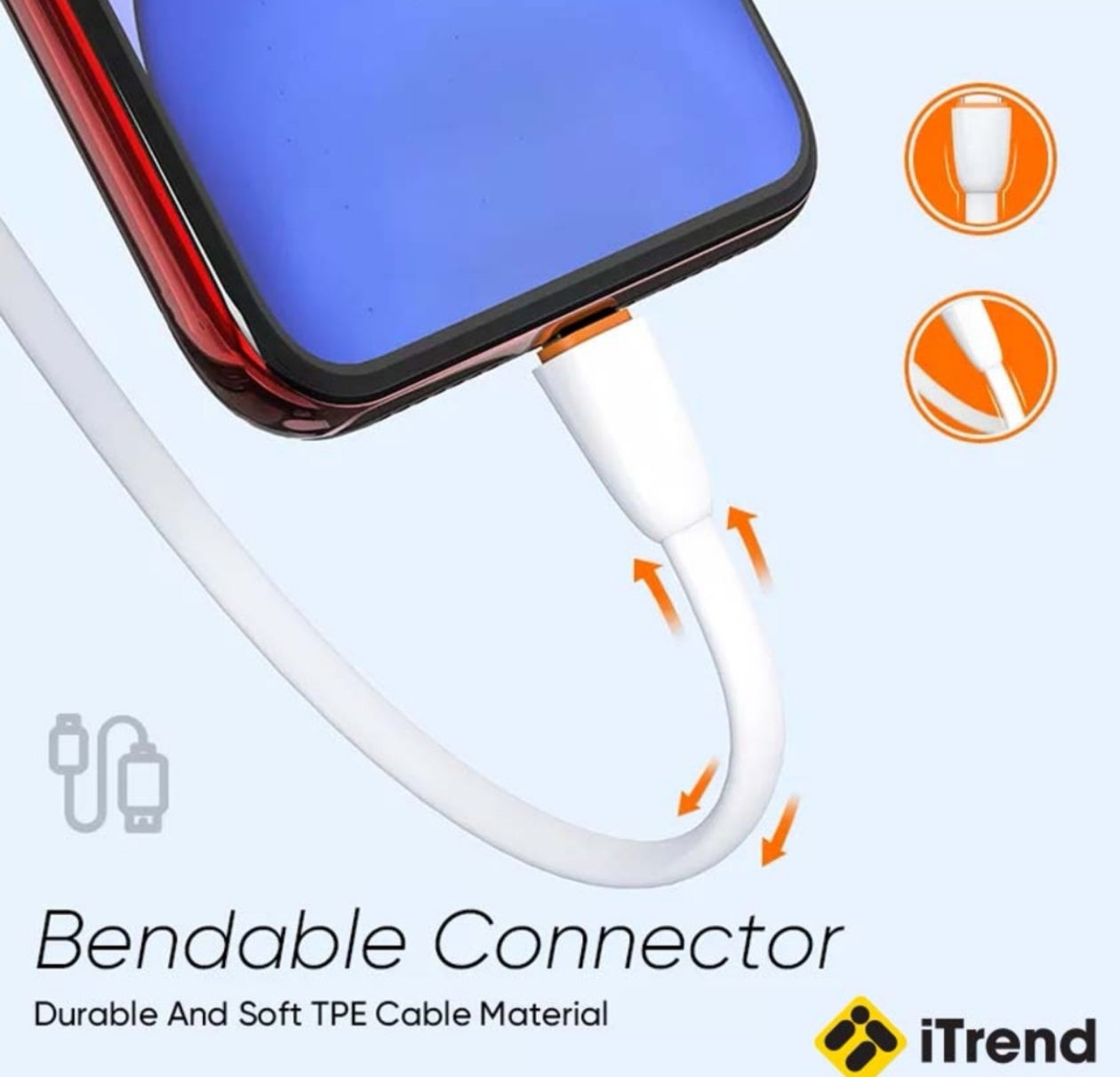 Cablu iPhone, Lightning la USB-A,2.1A Fast Charging, 1M, iTrend CA16L, Alb