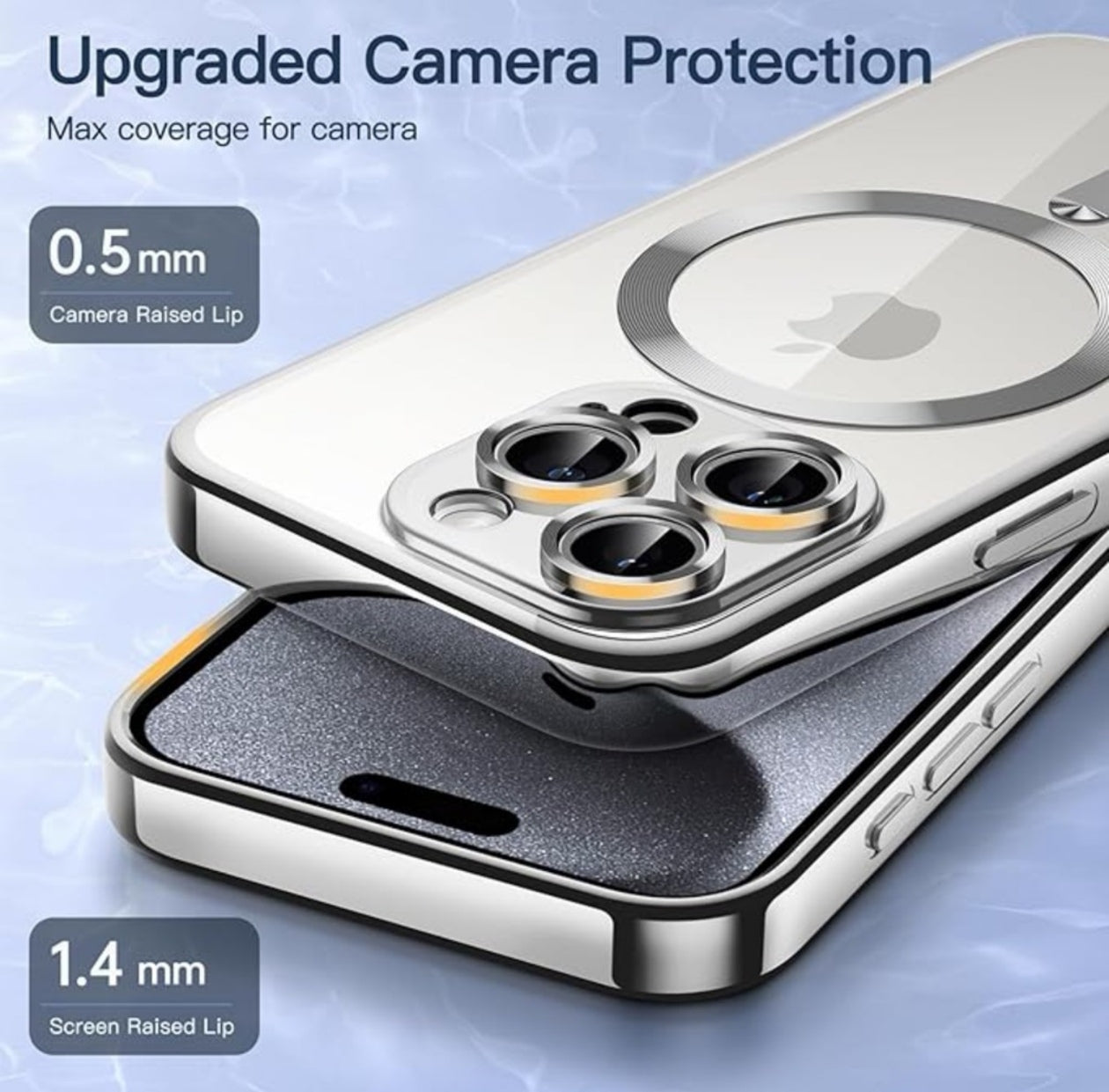 Husa iPhone 16 Pro Max,MagSafe si protectie pentru lentile,Argintiu