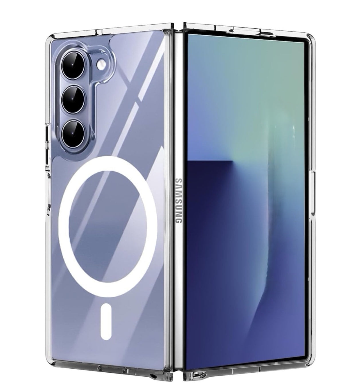 Husa Samsung Galaxy Z Fold 6, transparentă MagSafe, anti-soc