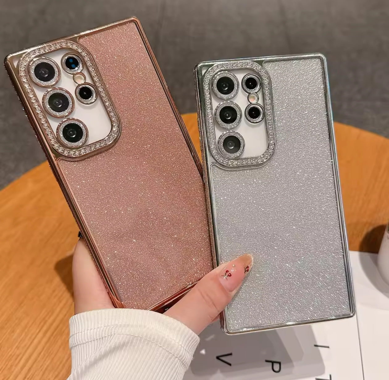 Husa Samsung Galaxy S25 Ultra ,Sclipici,strasuri si pietre pe margini, Auriu+alte culori