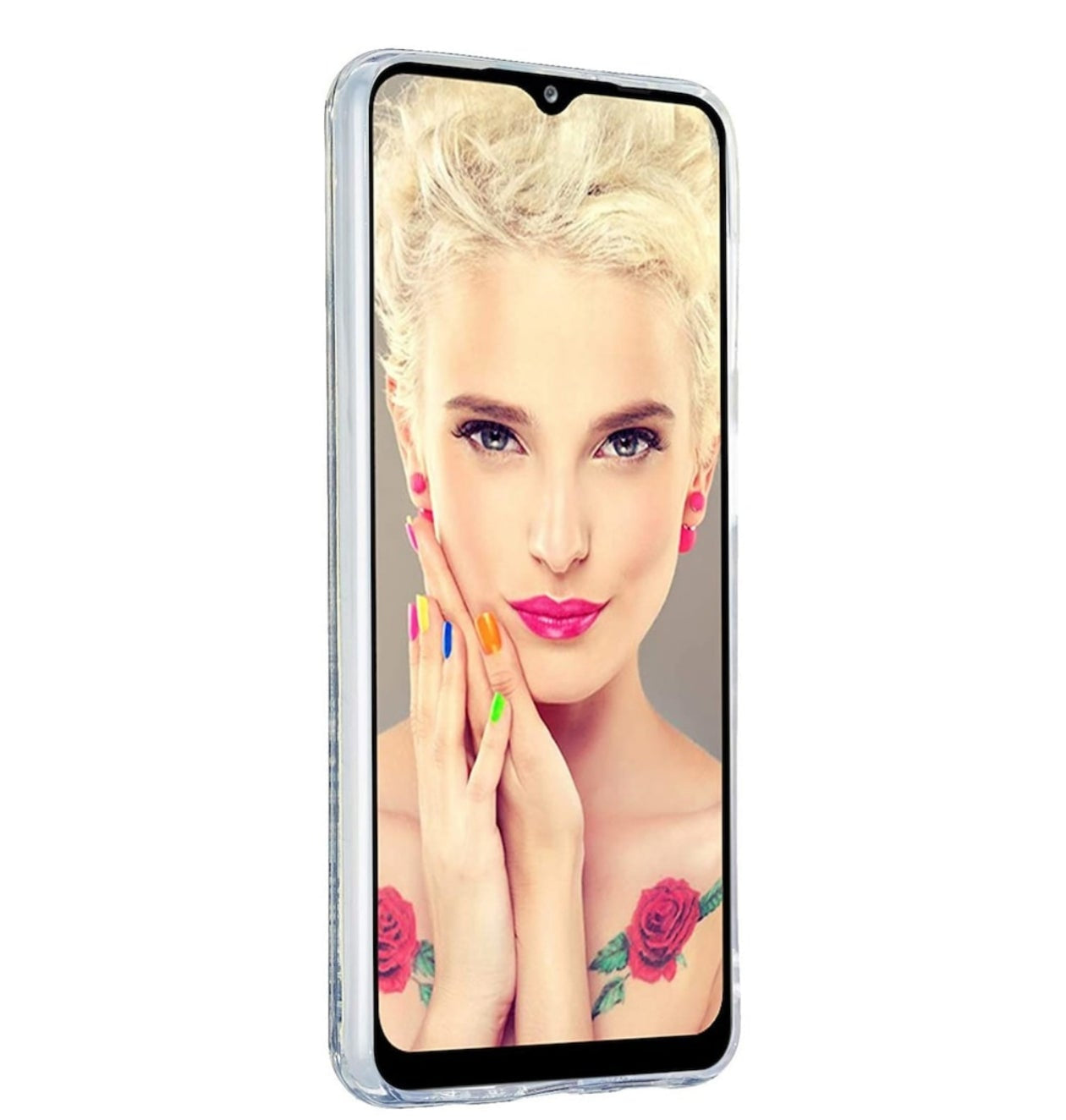 Husa Samsung Galaxy A12, cu Apa si Sclipici, Roz