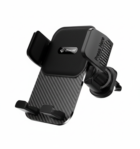 Suport auto, Grila de ventilatie, iTrend HD357, Fixare cu cleme, Negru