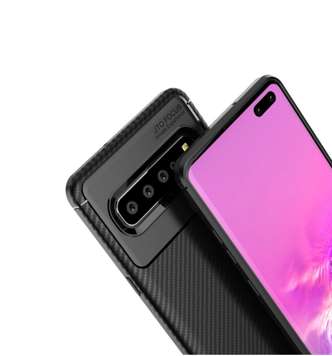 Husa Samsung Galaxy S10 , Silicon CarbonFiber ,Antisoc, negru