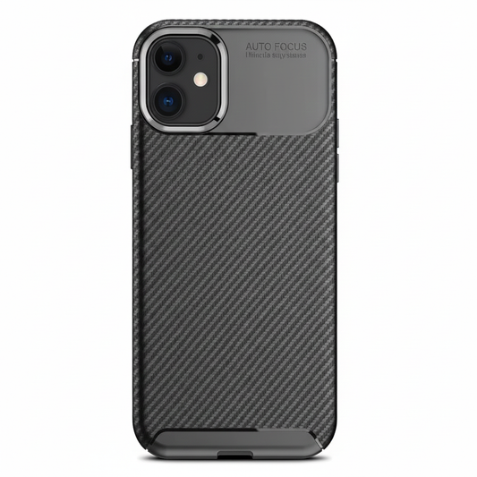 Husa iPhone 11  ,Silicon CarbonFiber ,Antisoc, negru