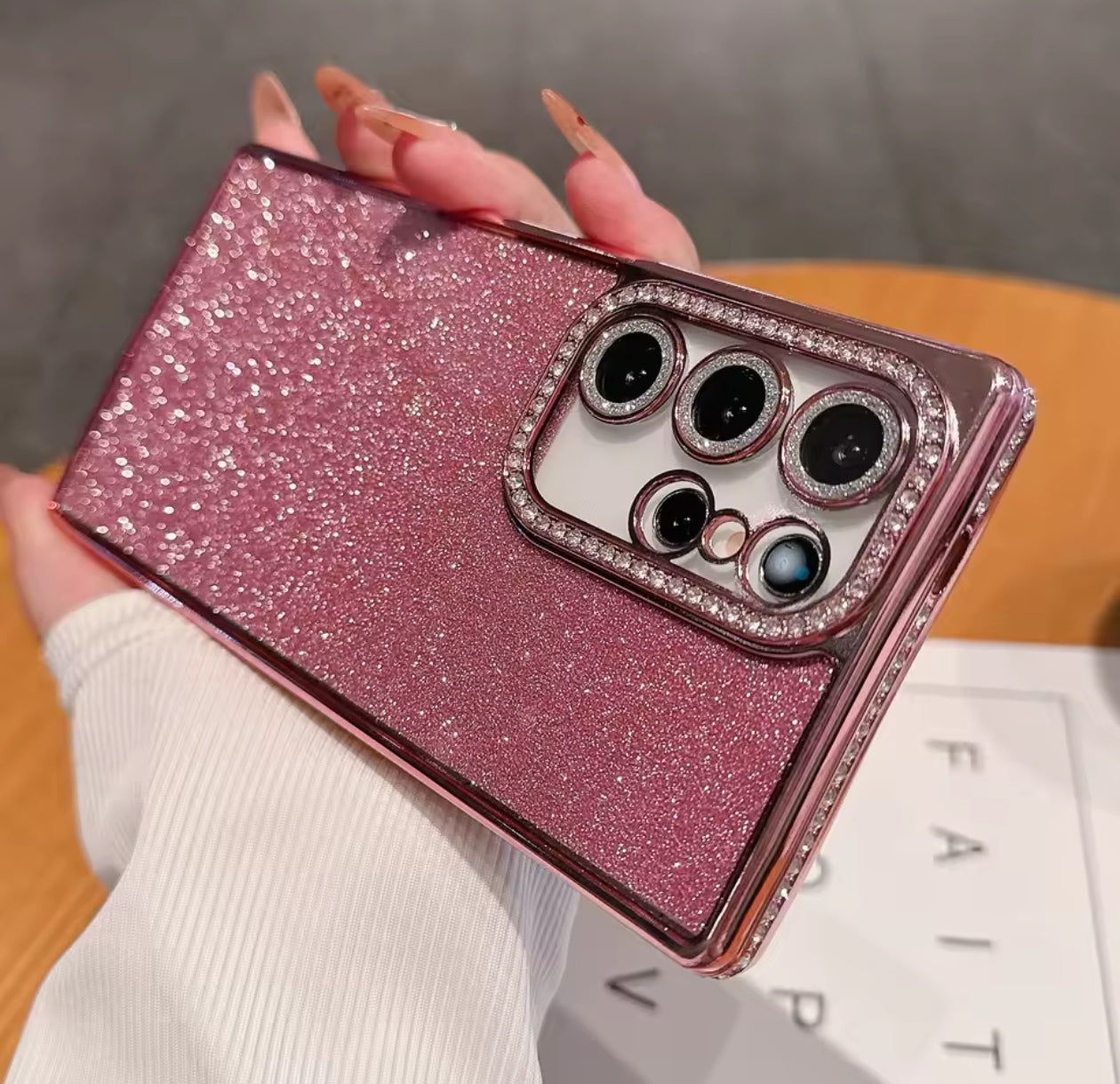 Husa Samsung Galaxy S25 Ultra ,Sclipici,strasuri si pietre pe margini, Auriu+alte culori