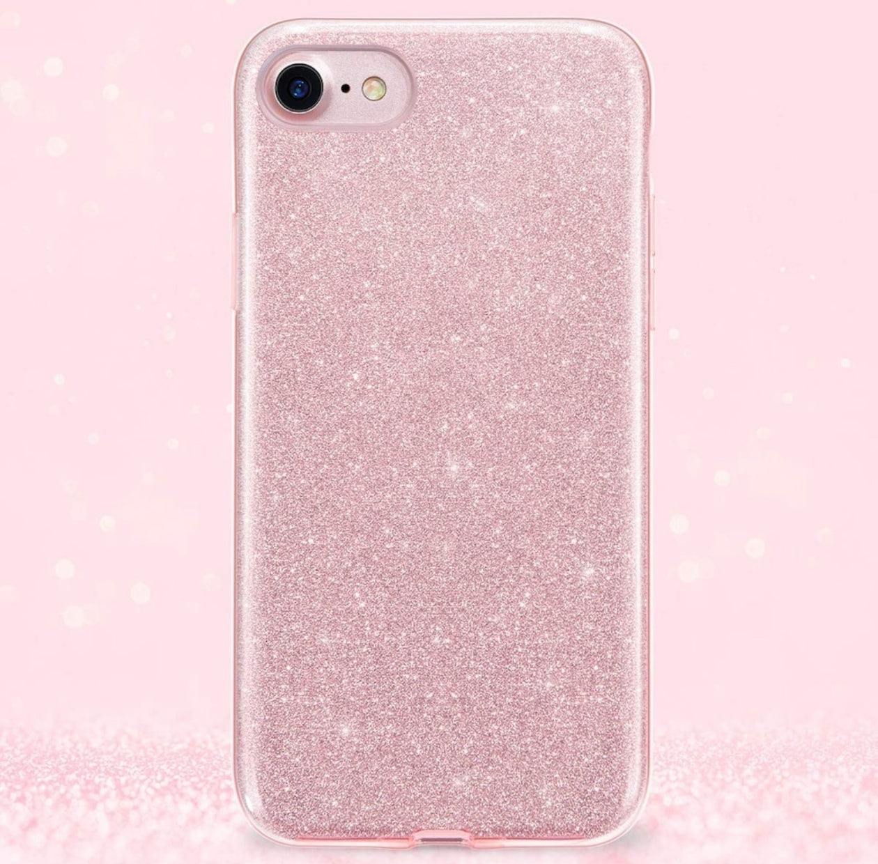 Husa iPhone 7/8/SE ,silicon,cu sclipici Roz +alte culori