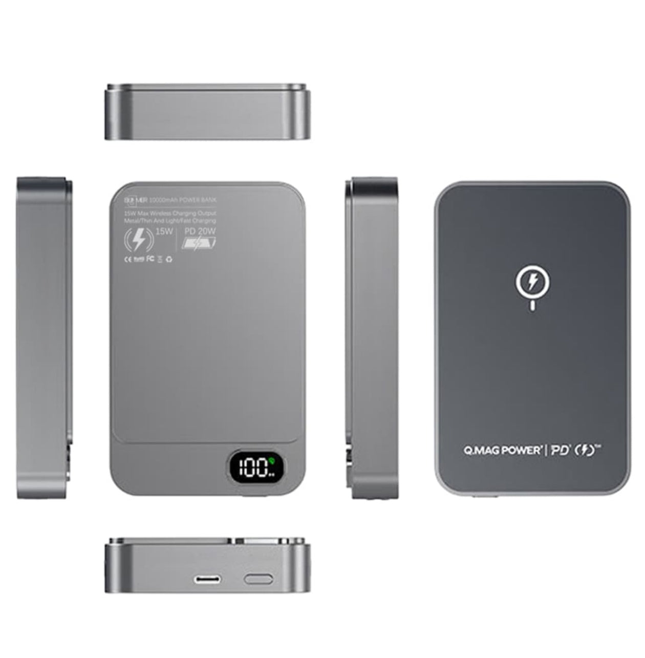 Baterie externa IT PB310, MagSafe portabila, 5000 mah, 1 x USB Type-C, Fast Charge 20W, Afisaj Digital, incarcare magnetica 15W, prin cablu type-C 20W